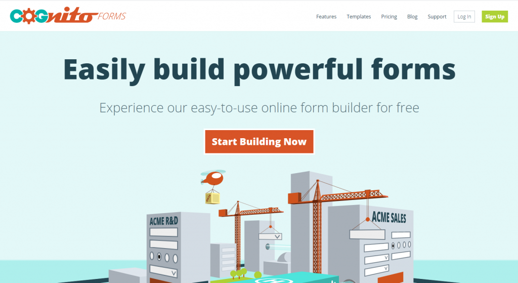 123FormBuilder Home Page Screenshot