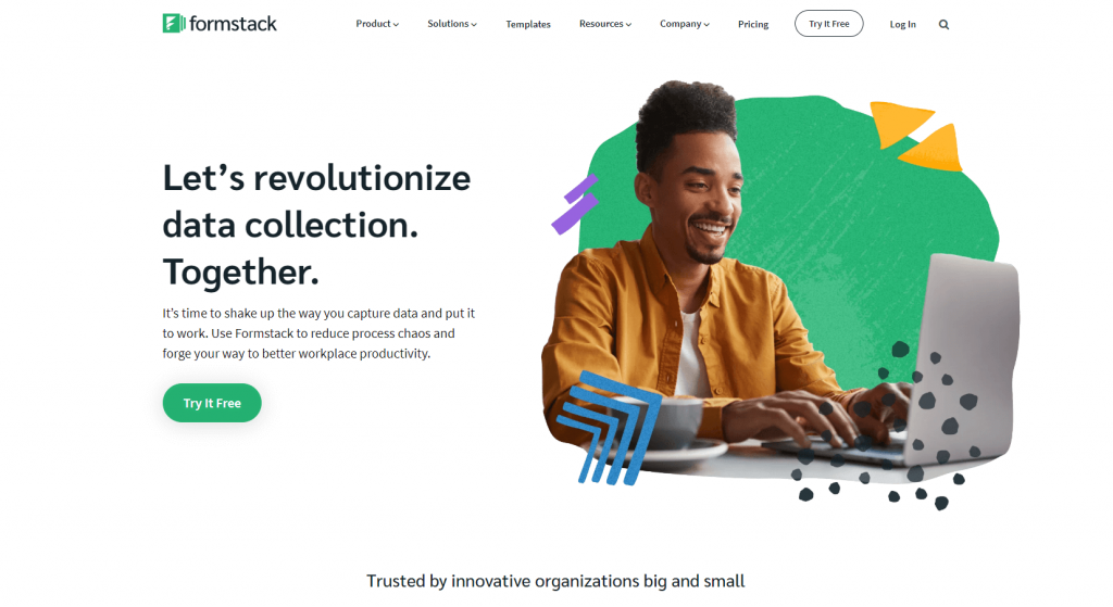 Formstack Home Page Screenshot