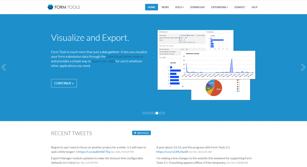Form Tools Home Page Screenshot