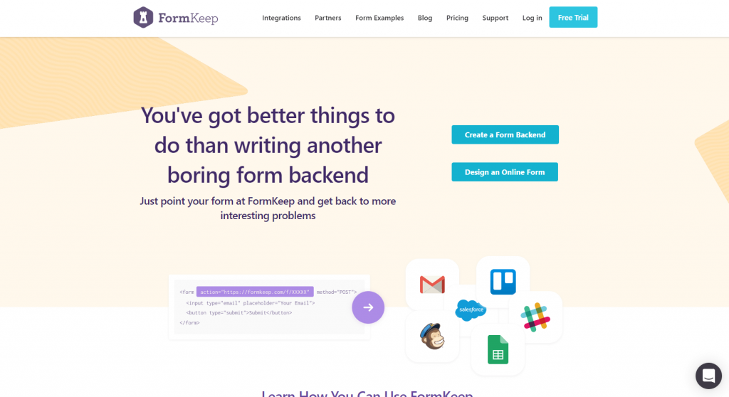 FormKeep Home Page Screenshot