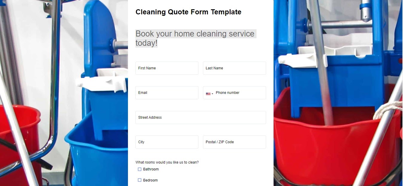 Cleaning Booking Form template
