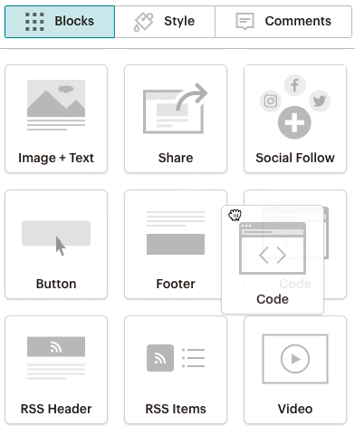 Mailchimp example to add custom HTML to email campaigns