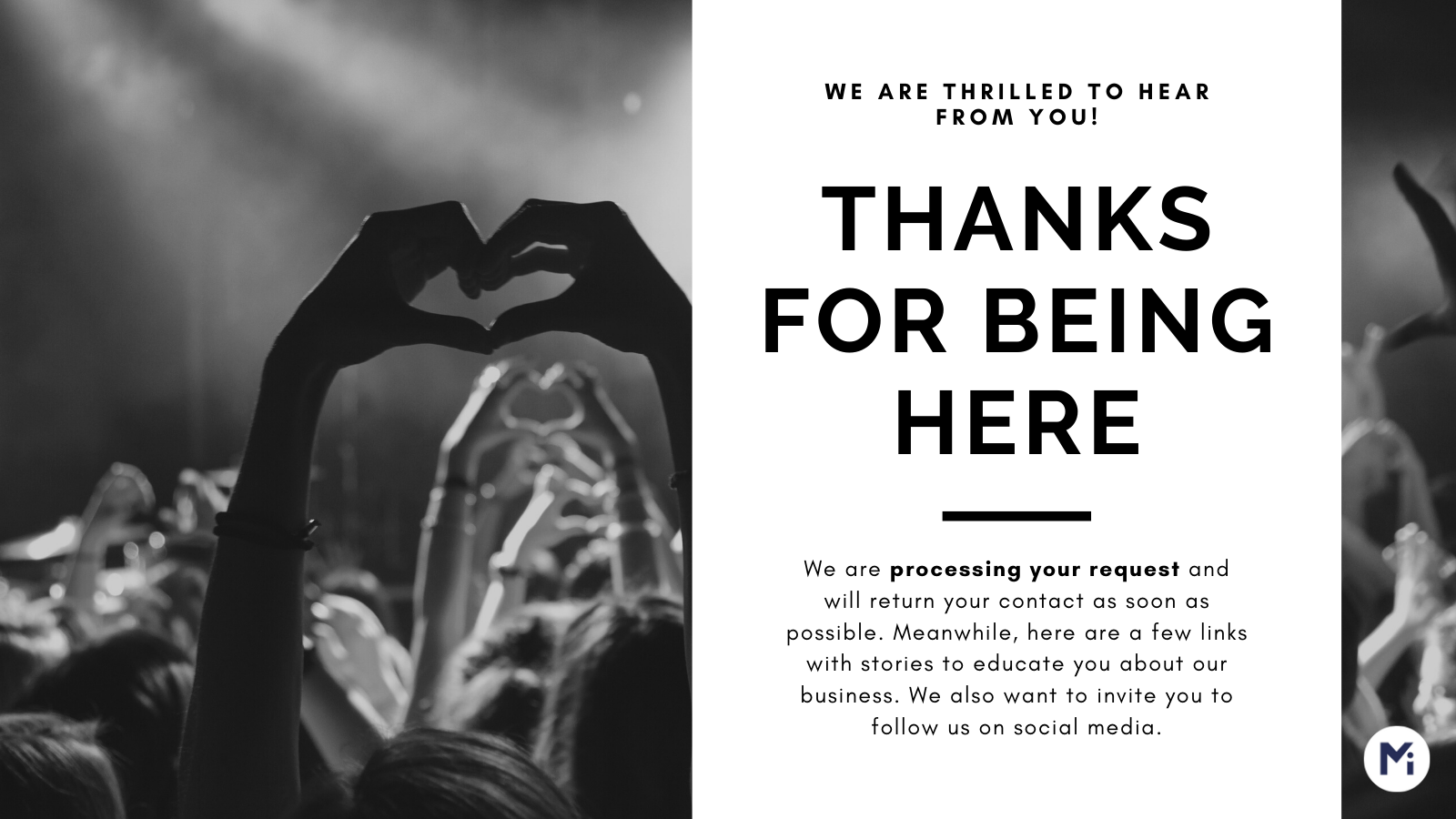 thank you message example FormBuilder