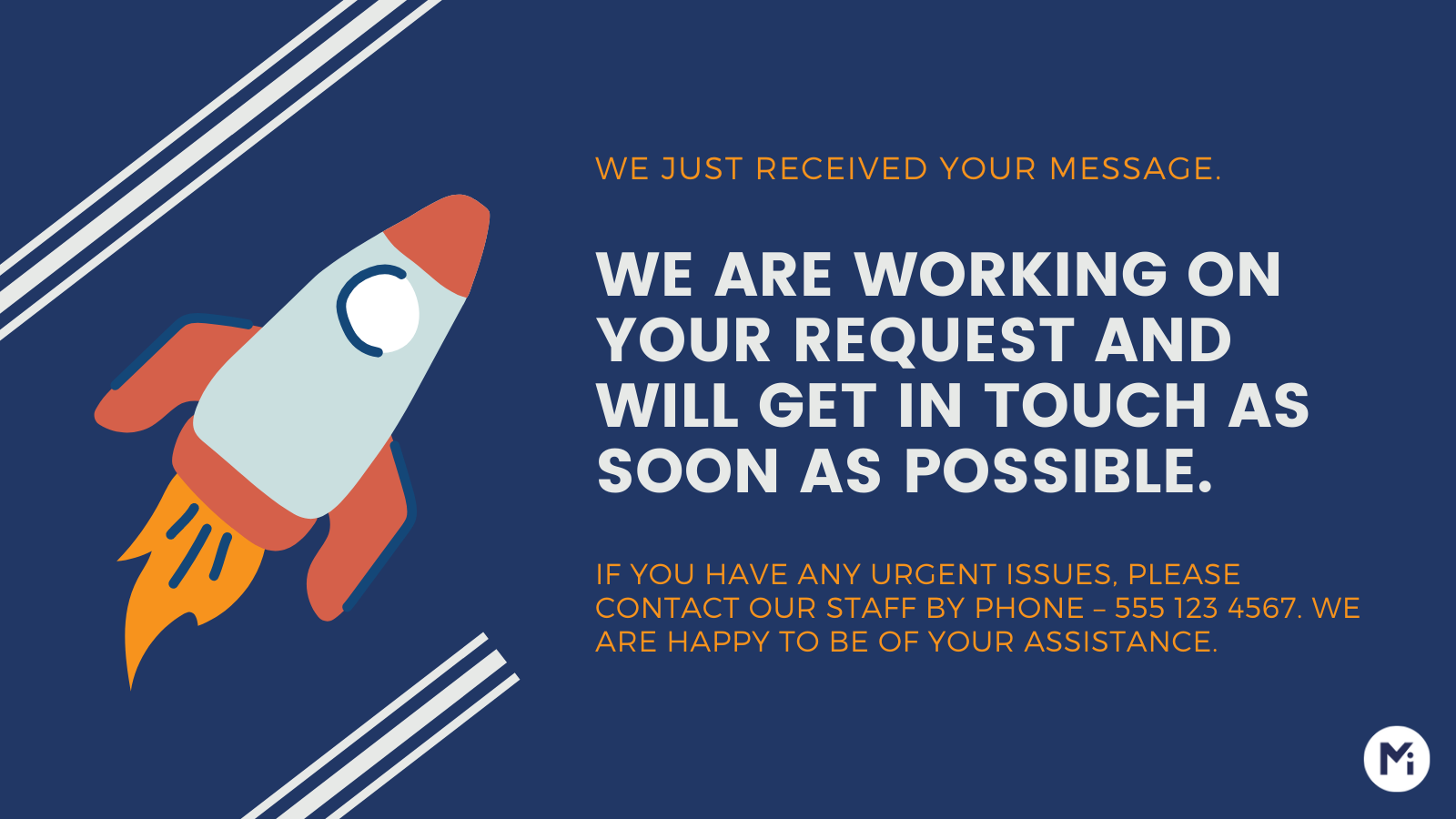 thank you message example FormBuilder