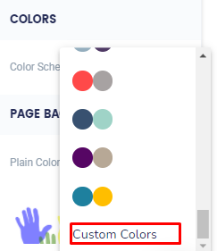 Define color scheme for web form  FormBuilder