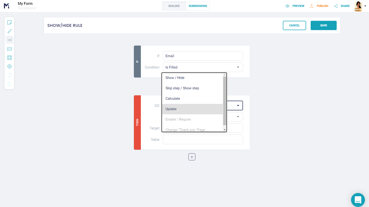 Logic Rules for online forms   FormBuilder