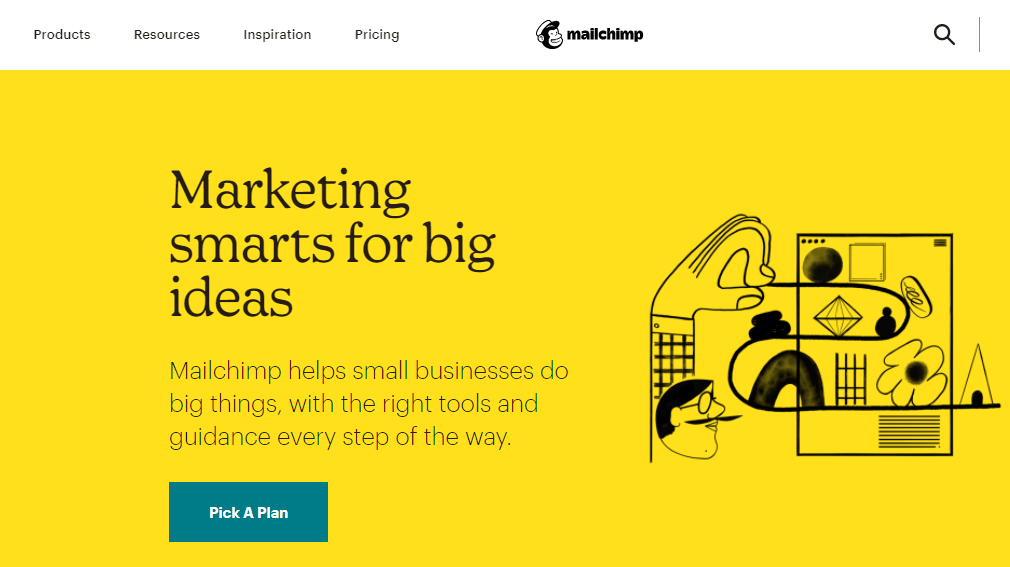 Mailchimp email marketing home page