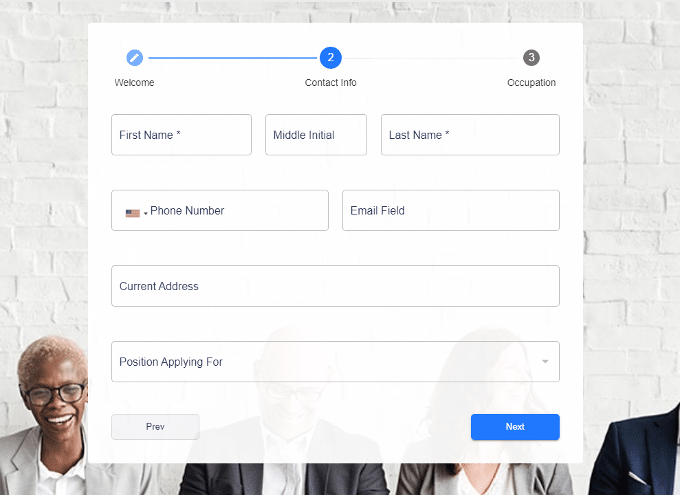 Multi-step Job Application with Progress Tracking - FormBuilder