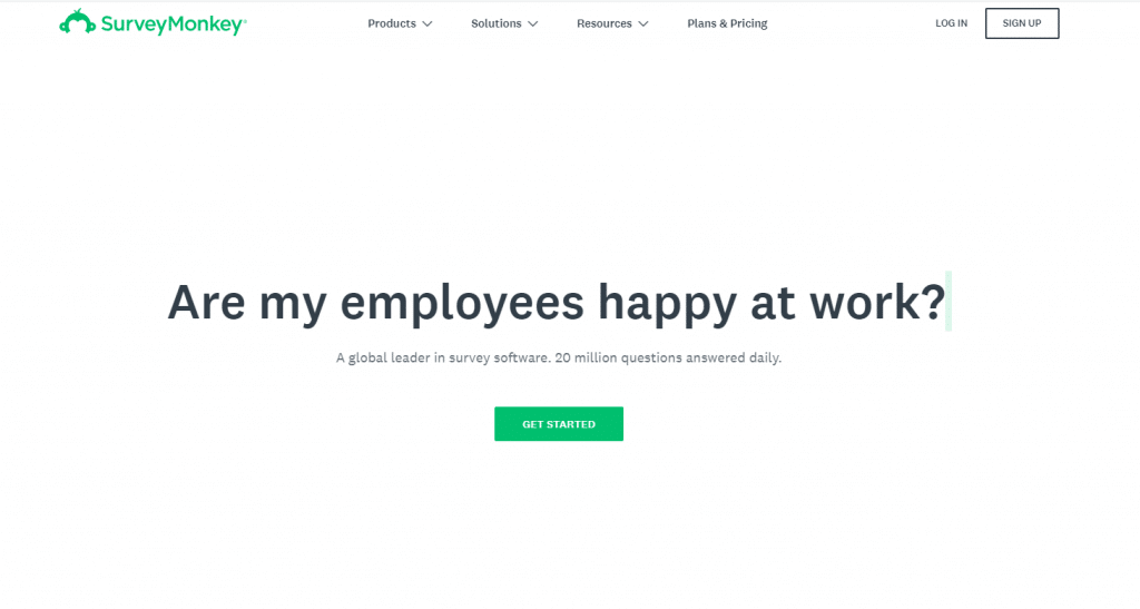 SurveyMonkey Home Page Screenshot
