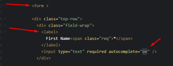 HTML Form with autocomplete ON example