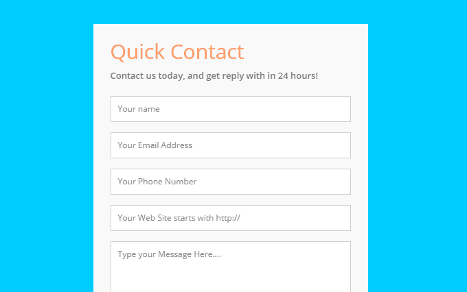 HTML5 Contact Form by ssbalakumar