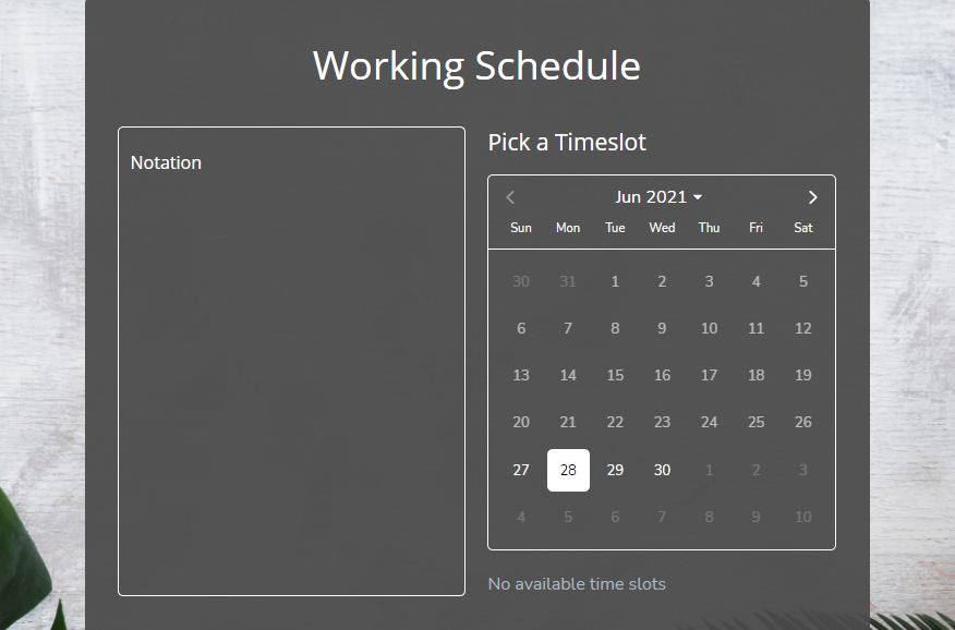 Work Schedule form template - FormBuilder