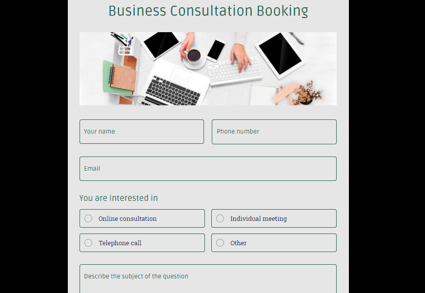 Business Consultation form template - FormBuilder
