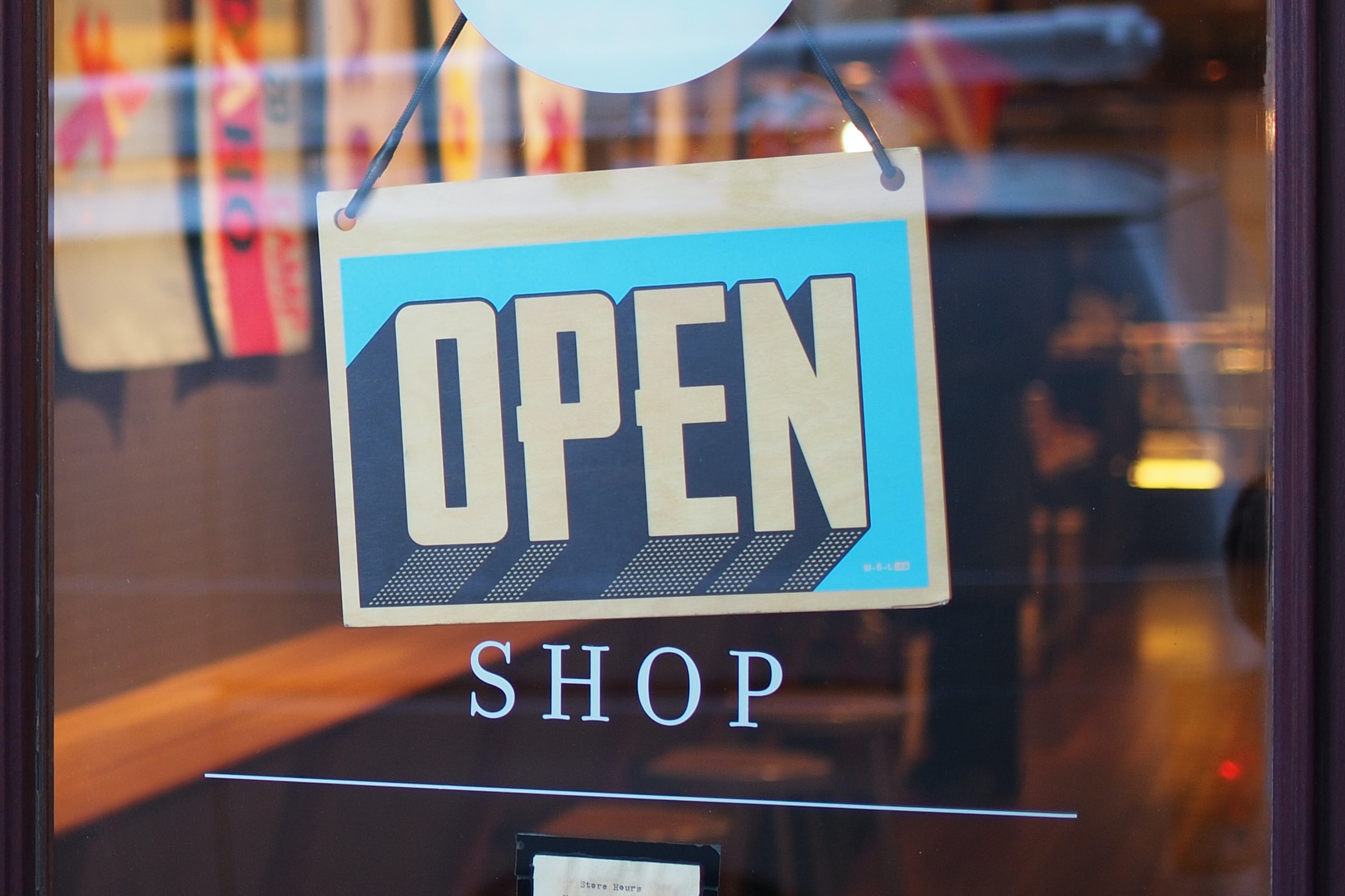 Shop store Open sign