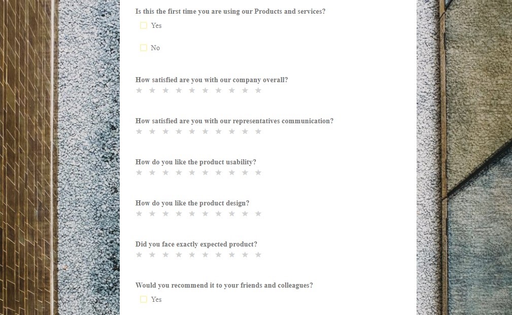 Product Satisfaction Survey template  FormBuilder