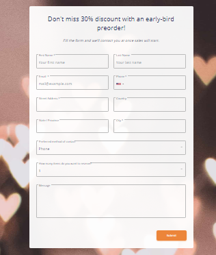 FormBuilder Lead Generation Forms examples - Discount proposition form.