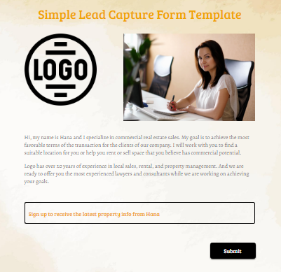 Simple Lead Capture Form Template