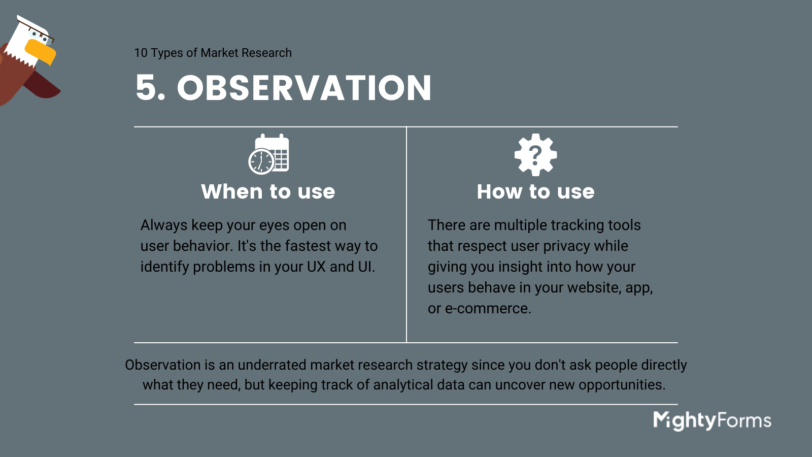 Types of Market Research - observation - infographic  FormBuilder