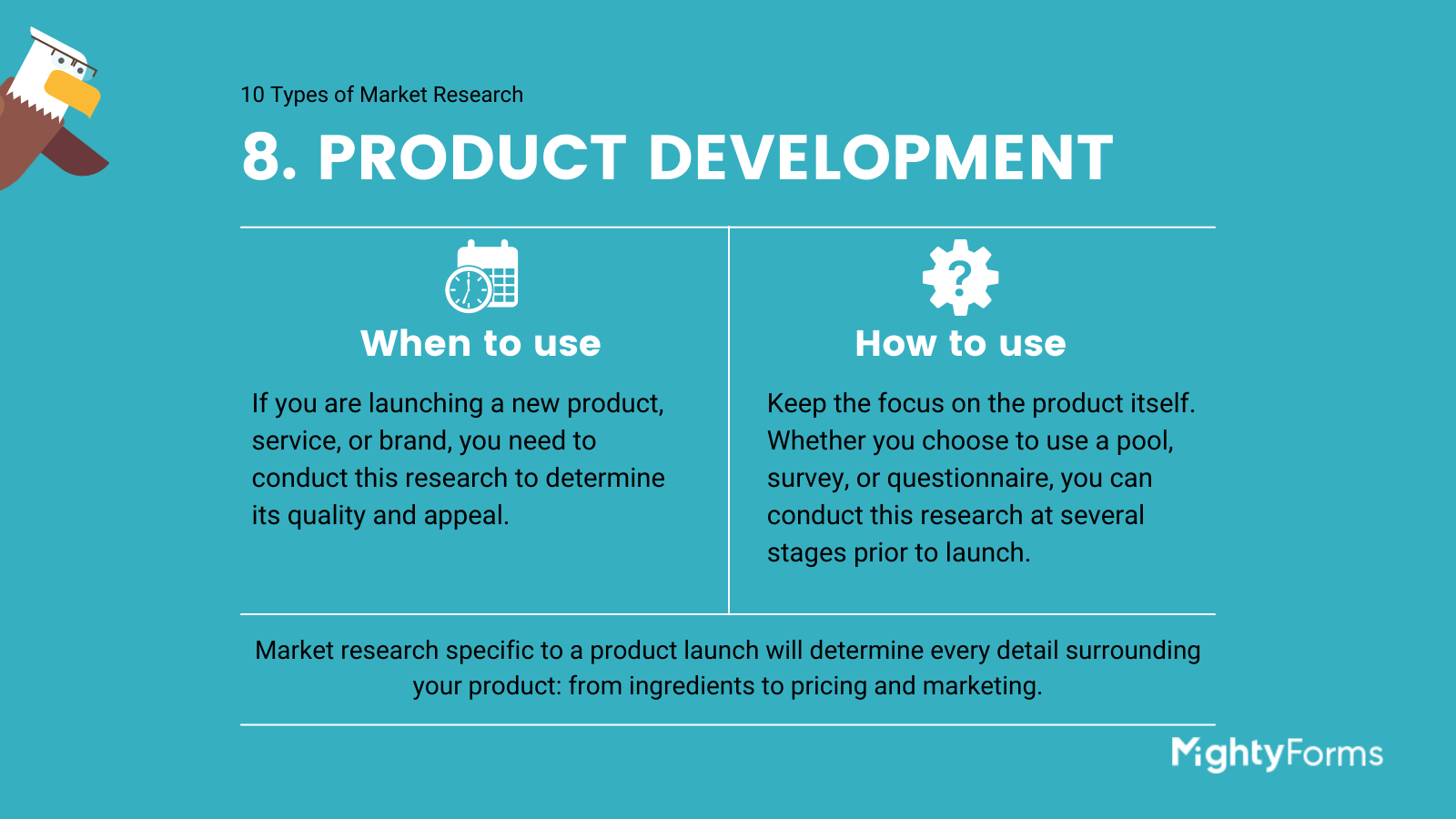 Types of Market Research - product development - infographic  FormBuilder