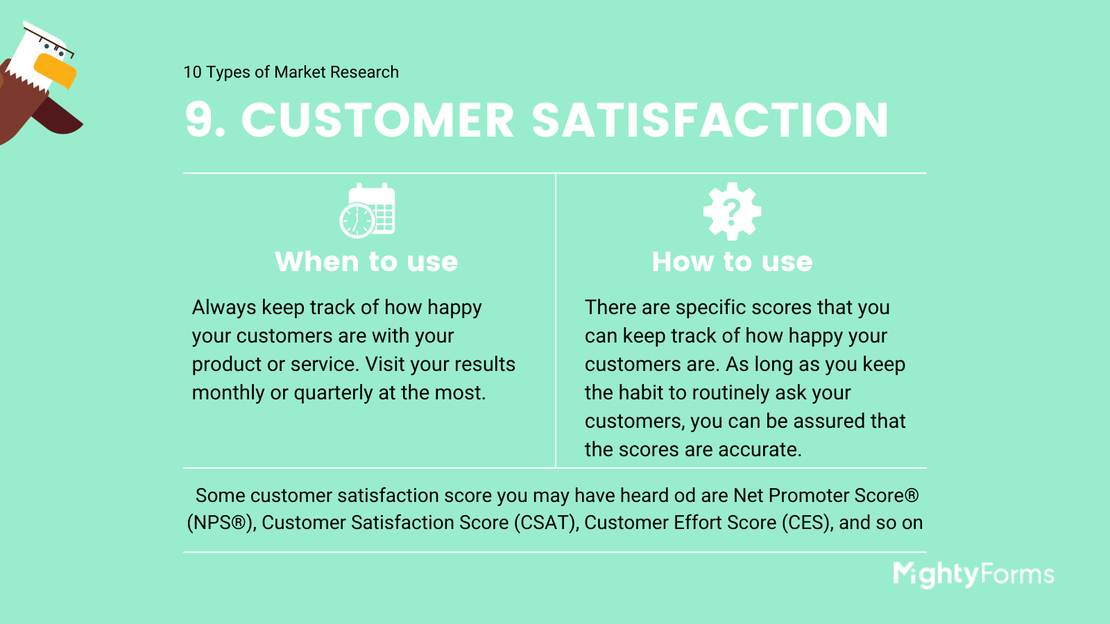Types of Market Research - Customer satisfaction - infographic  FormBuilder