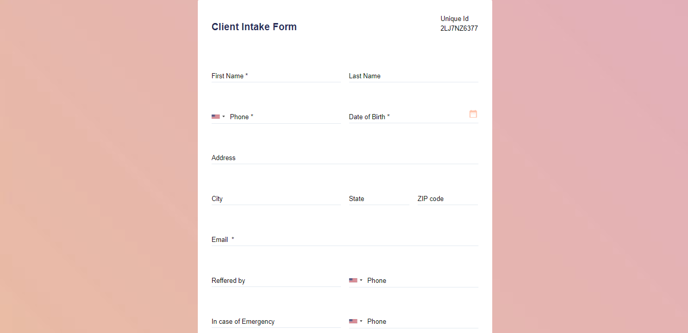 Client Intake Form