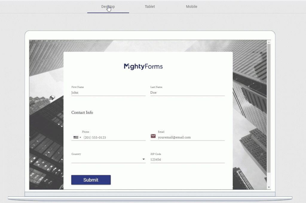responsive online forms