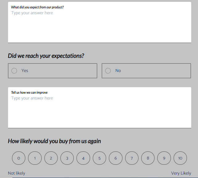 Product Evaluation template   FormBuilder