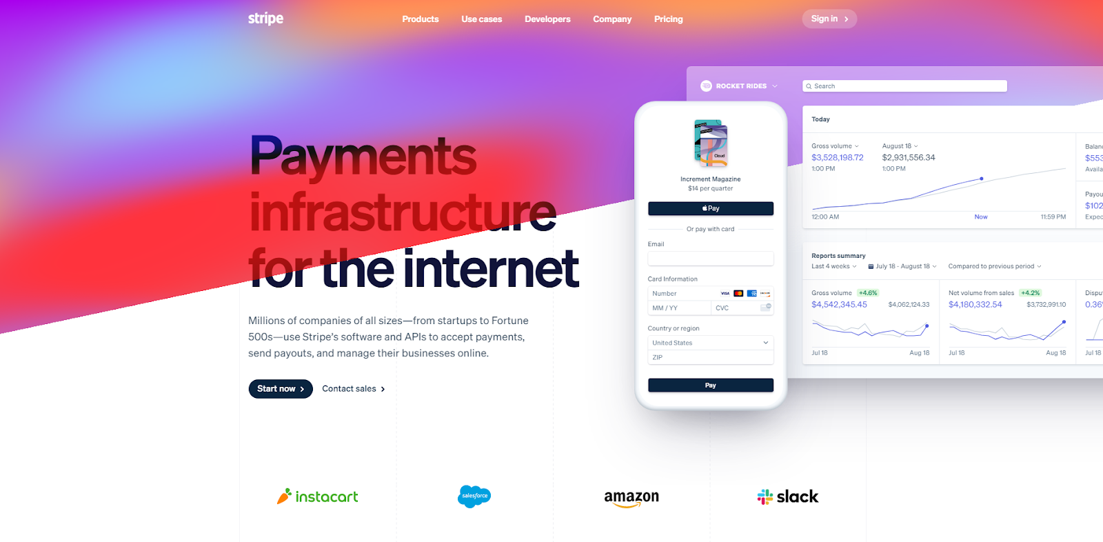 stripe.com home page